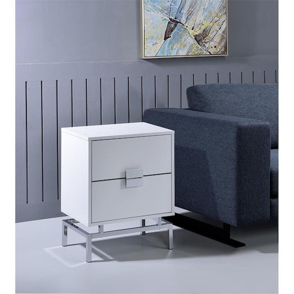Myco Furniture LY100 13 x 18 x 24 in. Lydia Accent Table; White LY100 - main